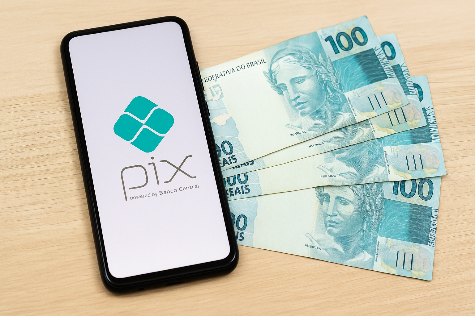 Smartphone exibindo transação de PIX parcelado - Grupo Recovery